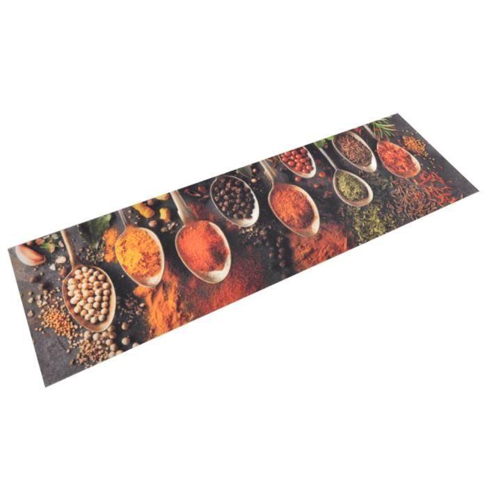 VidaXL Washable Kitchen Mat Spoon Spice Print 45x150 Cm 136543