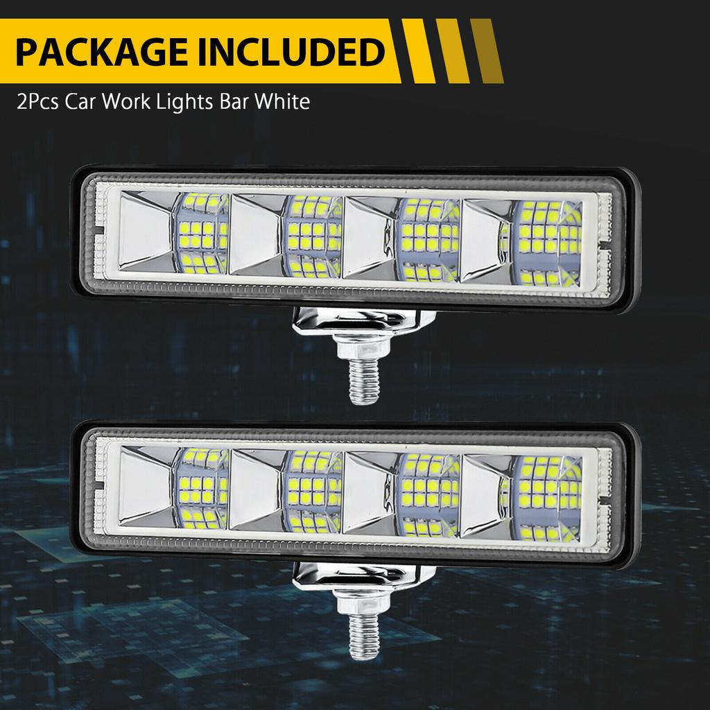 2Pcs 72W Car Work Light LED Bar 4x4 24 LED Worklight Bar Excavator 12-60V Led Combo Beam For Offroad SUV ATV Tractor Boat Trucks