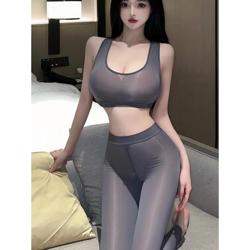 Сексуальный ледяной шелк с застежкой-молнией, дизайн Sense Silk, брючные костюмы, эротическое очарование, тонкий, мягкий, элегантный, зрелый, страстный, талия, открытая конструкция Z9AE