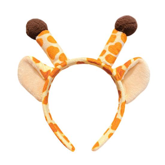 Headband Anti-Slip Soft Plush Fabric Cartoon Sika Deer 3D Ears Design Headband Face Washing Makeup Hair Hoop Hair Accessory