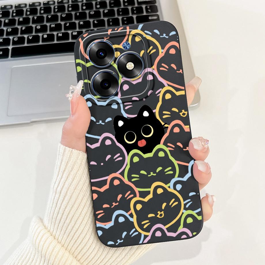Чехол для Tecno Spark Go 2024 Tecno Spark 20c 20 Pop 8 Funda Эстетичный Мультяшный Панда Кролик Защита Камеры Матовый Мягкий Чехол