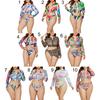 1 комплект летних бикини дышащих модных больших размеров с прозрачным принтом для женщин
