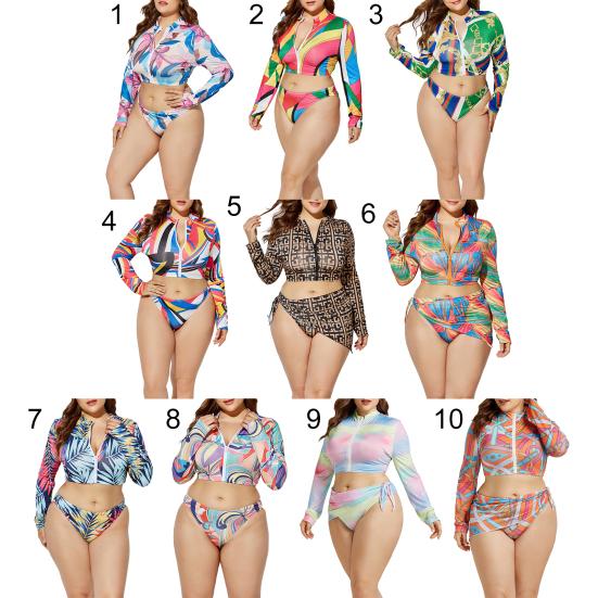 1 комплект летних бикини дышащих модных больших размеров с прозрачным принтом для женщин