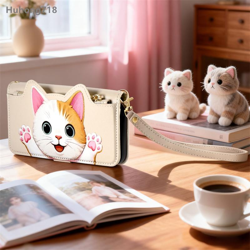 For FAirphone 5 6 Case Flip Leather Zipper Coin Purse Wallet Cover Multi Card Slots