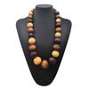 Colorful Big Wood Beads Long Necklace For Women Bohemian Wooden Beaded Decorations Statement Fashion Jewelry