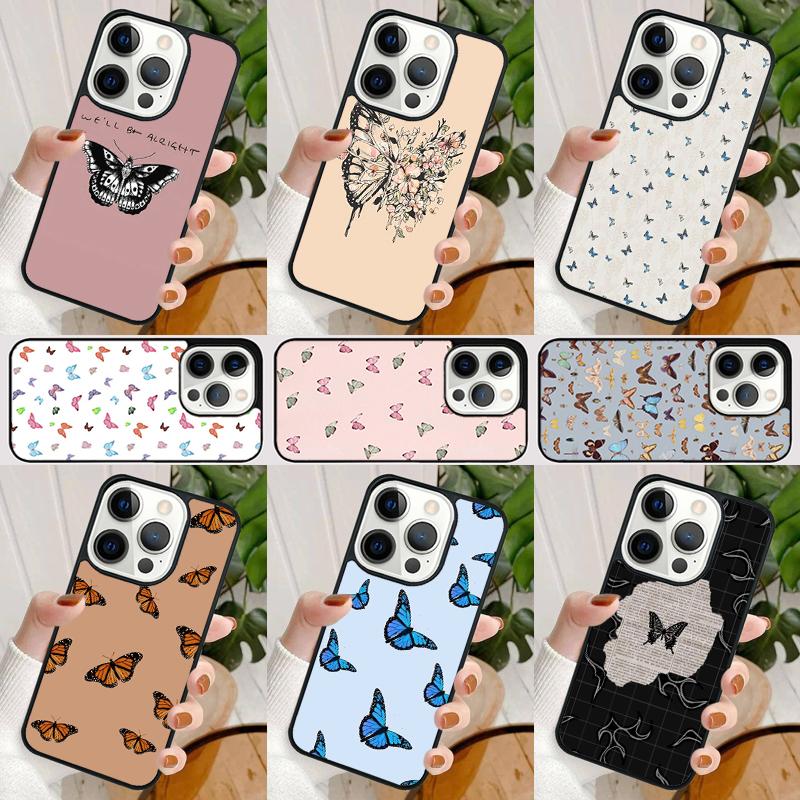 Butterfly Aesthetic Phone Case For iPhone 17 Air 16 15 14 Max Plus 11 12 13 Pro Max Phone Cover coque
