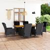 Day and Night - Day and Night Garden Dining Set 7 Pieces with Dark Gray Synthetic Rattan Cushions