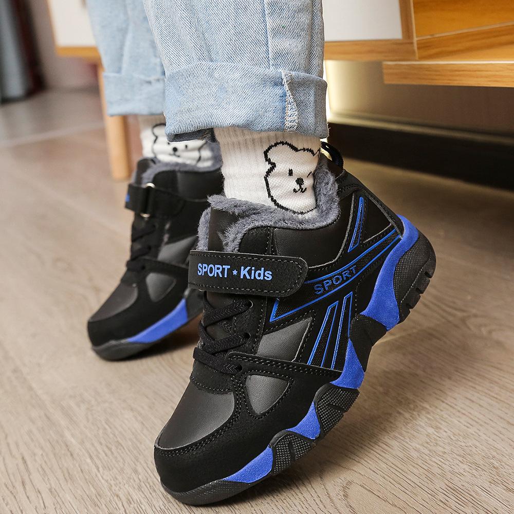 2025 Winter Children's Non-slip Waterproof Padded and Thickened Warm Shoes Children's Cotton Shoes Sneakers Shoes for Elementary School Students