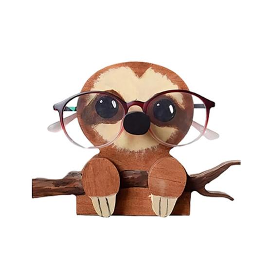 Wooden Glasses Holder Animal Shaped Eyeglass Stand Tabletop Standing Sunglasses Holder for Home Office Desk Decor
