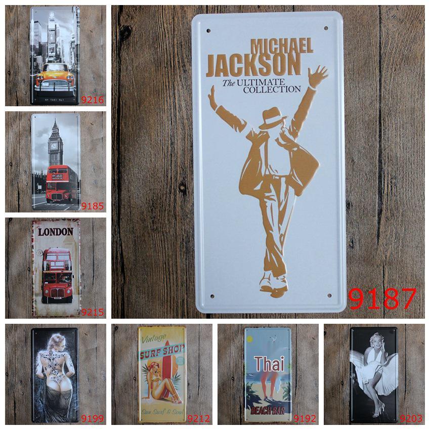 Европейская и американская тематика Жестяная табличка Номерной знак - Винтажный декор для ресторанов и кафе