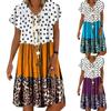 Women's Summer Casual Fashion Loose Printed Short Sleeve 2022 V-Neck Dress