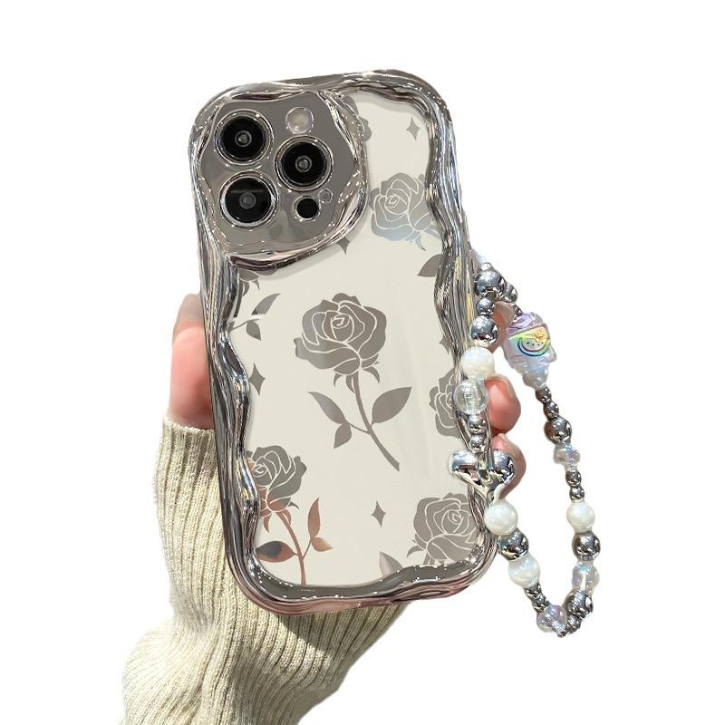 Полая розовая цепочка подходит для Apple 15promax мобильный телефон чехол Iphone14/13 посеребрение 11/12 полный пакет