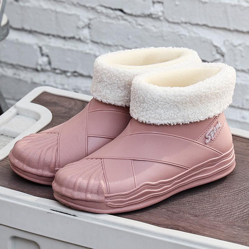 Fashion 2024 New Women's Fashion Outdoor Non-Slip Waterproof Rubber Boots Rain Boots Thick-Soled Rain Boots Women's Pull-On Rain Boots