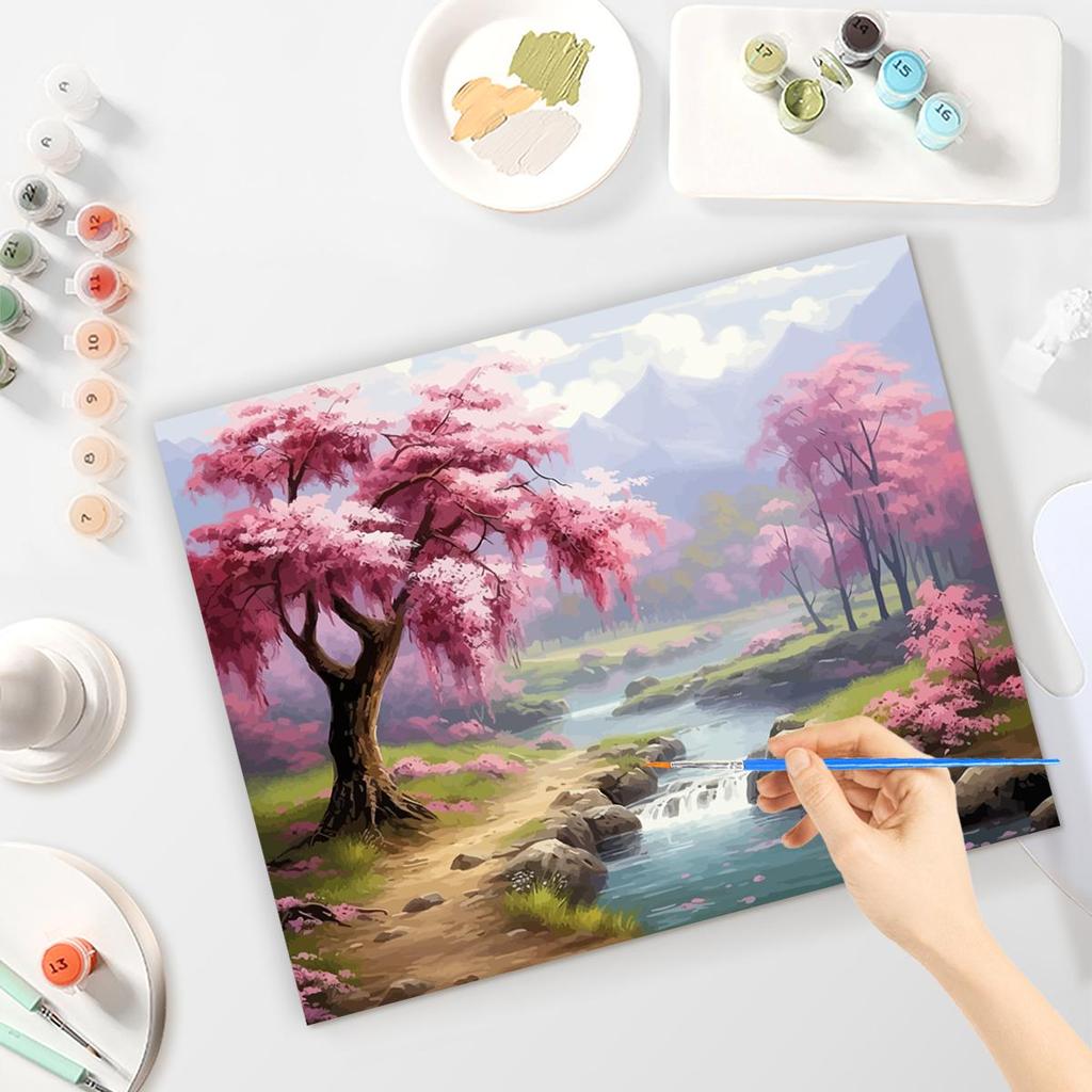 Рамка для рисования по номерам, наборы, фантастический речной пейзаж, картина, краска, окраска на нулевой основе, ручная роспись, уникальный подарок, домашний декор 40x50 см