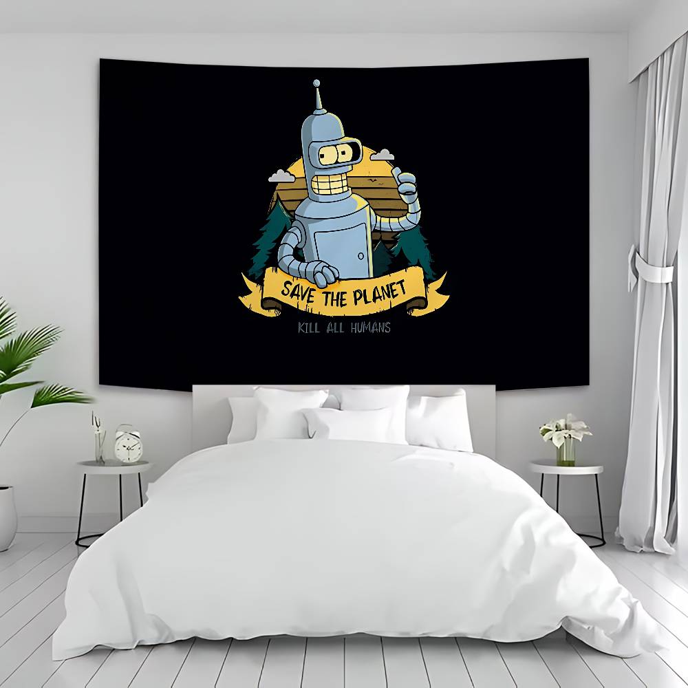 Funny FFuturamas Robot Hanging Bohemian Tapestry Bohemian Wall Tapestries Mandala Kawaii Room Decor