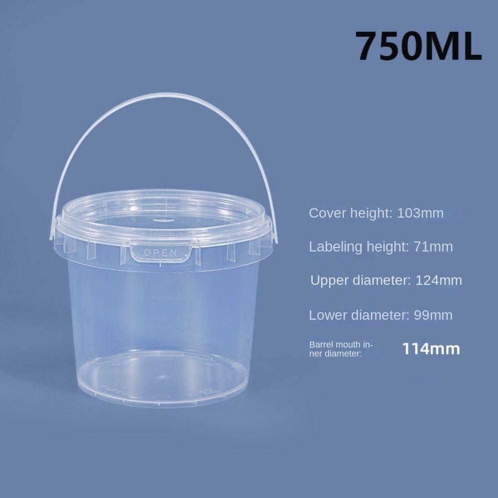 Food Buckets Plastic Bucket Container Clear Sealing Packaging Case Useful Storage Pail