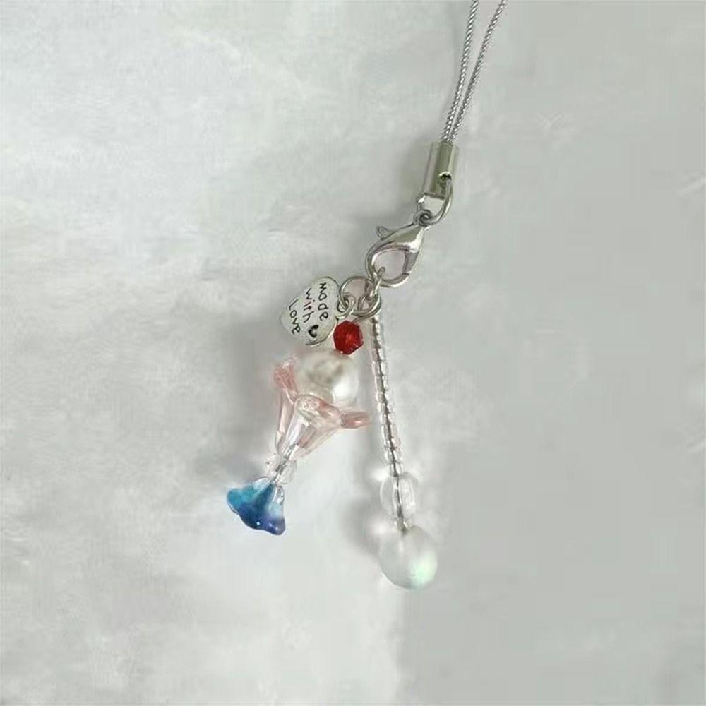 Ocean Style Jelly Fish Pendant Cellphone Strap Mobile Phone Chain Y2K Phone Lanyard Bag Keychain