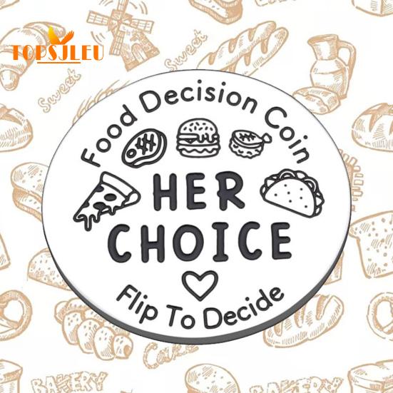Флип-монета для принятия решений о еде, двусторонняя прозрачная печать, милый сюрприз ко Дню святого Валентина, забавный флип-решатель для принятия решений о еде