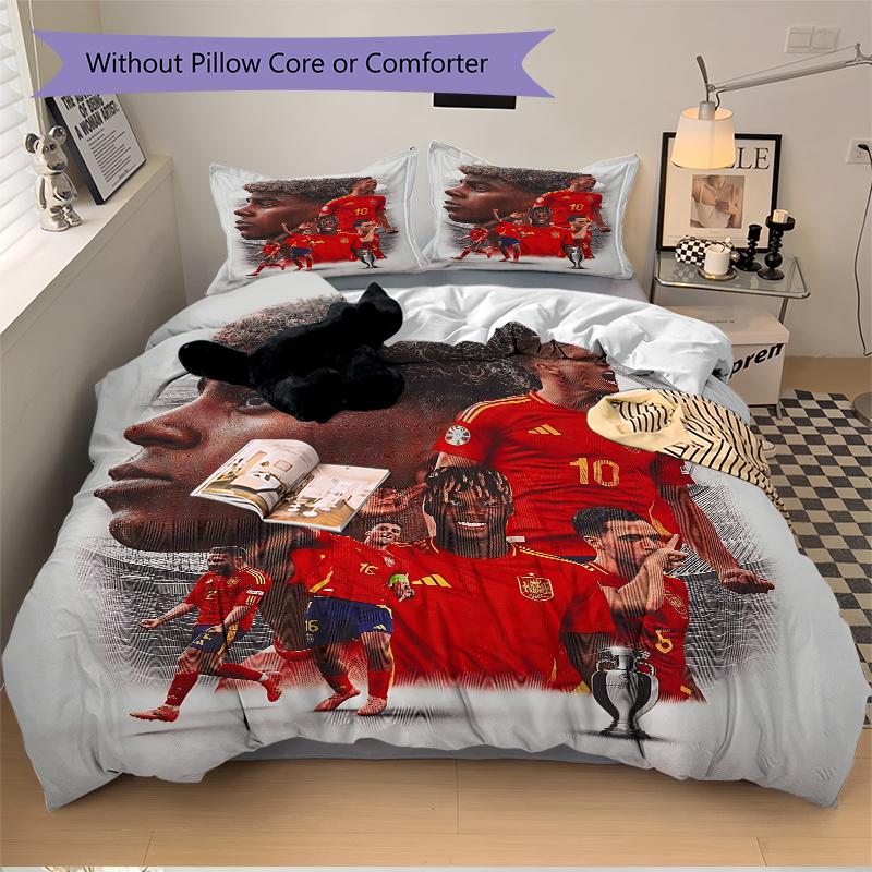 3Pcs Spain'S Football Triumph Bedding Sets For All Sizes New 3D Printed Bed Cover Comforter Duvet Cover Pillowcase Bedroom Decoration
