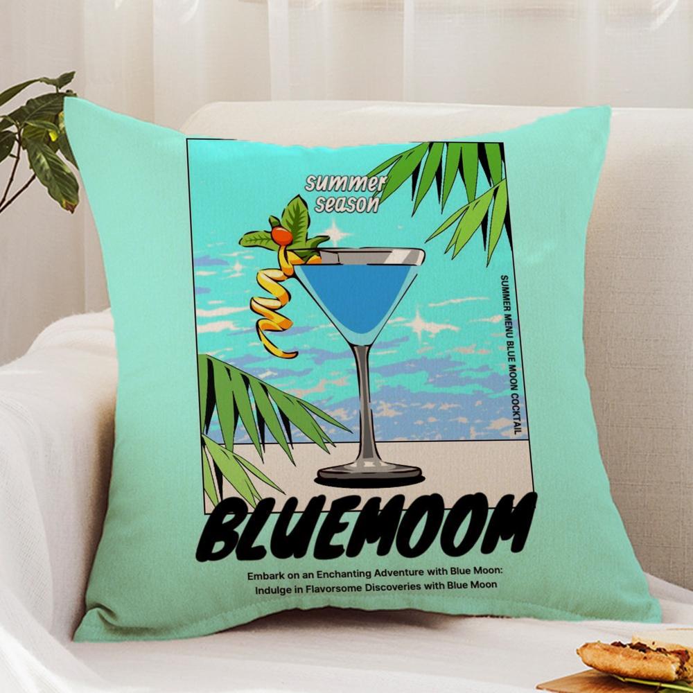 Classic Art Mojito Cocktail Cushion Cover Premium Comfort Reversible Pillow Cover - Dual - Use Design for Home & Car