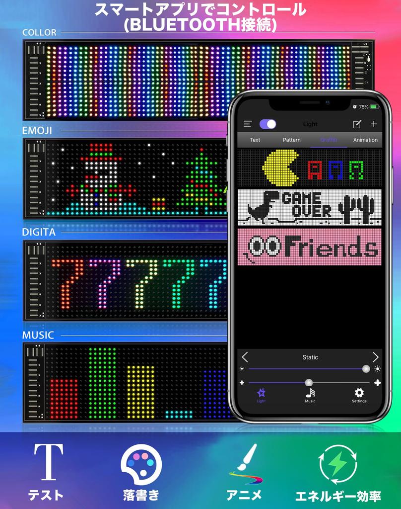 JDVOOTD LED Electronic Freely 200 Japanese Instructions App Easy Small LED 13 Can Display and LED Perfect for Food and Shop Signs x Signboard,