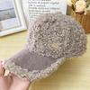 Thickened Warm Lamb Wool Hat Women's Autumn and Winter Plush Baseball Cap Cap Cap