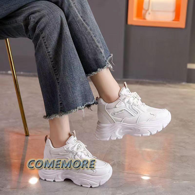 Sneakers Women's New Punk Gothic Style Girls Beige Platform High Heels Luxury Wedges Shoes for Woman Casual Sports Tennis Female