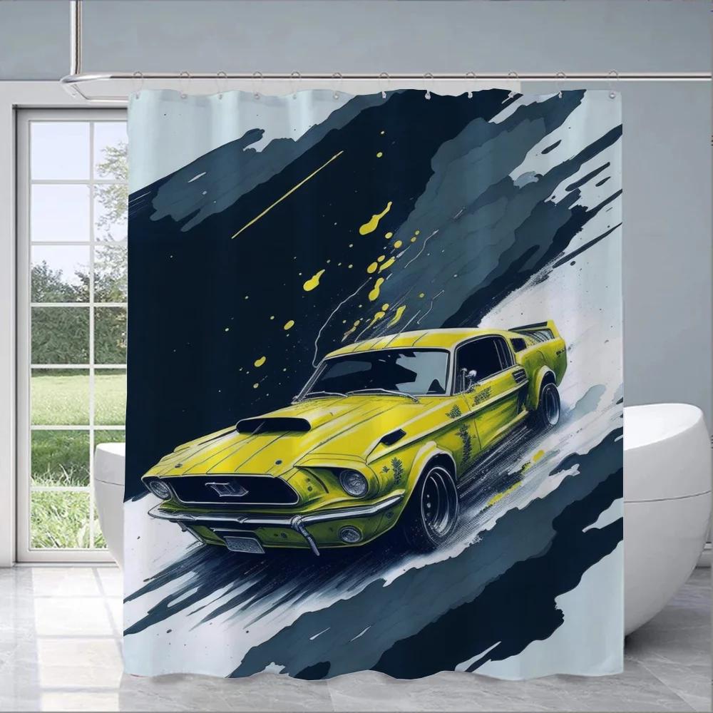 M-Mustang Автомобильные Шторы в Ванной Комнате Занавеска Душа Складная Перегородка Аксессуары Ванные Комнаты Спальни Дома Комнаты Quarto Дом Se
