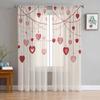 Тюлевые шторы с любовью ко Дню святого Валентина для гостиной, прозрачные занавески для спальни, кухни, жалюзи, вуаль, шторы