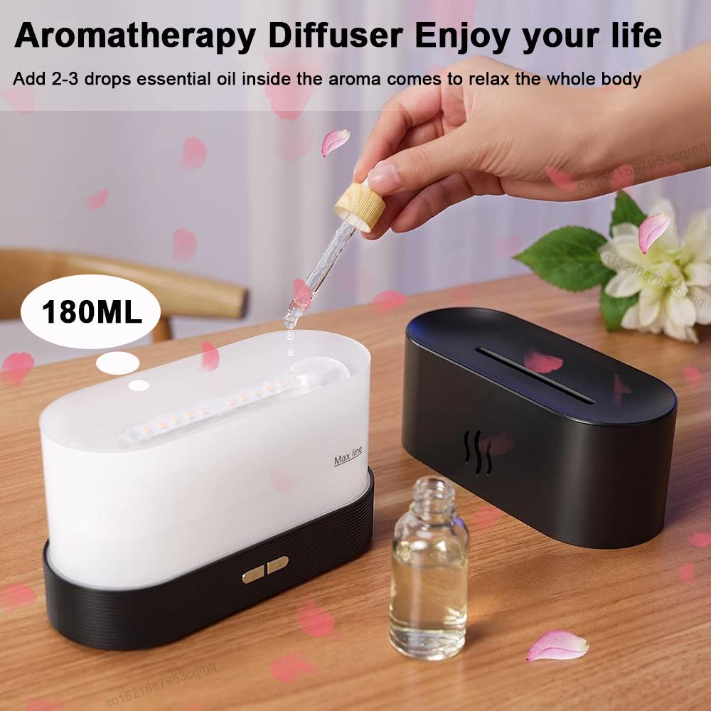 Ароматический увлажнитель воздуха, ультразвуковой диффузор эфирных масел, цветной пламенный ароматизатор, увлажнитель воздуха, диффузор холодного тумана для дома