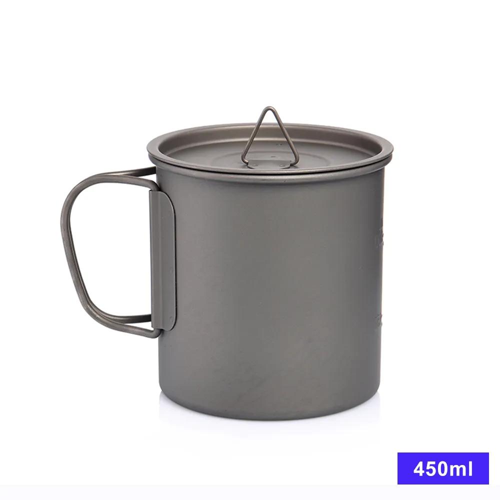 Кружка для кемпинга, титановая чашка, туристическая посуда, кофейная чашка для пикника, уличная кофейная чашка, кухонное оборудование, легкий и удобный в хранении кухонный набор, посуда для пешего туризма