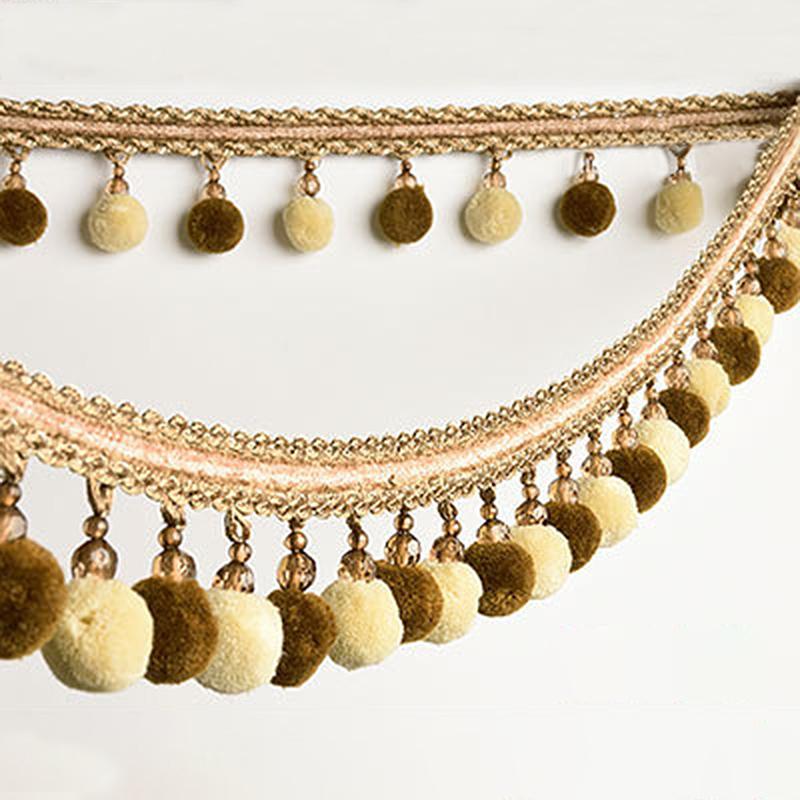 1М Помпон Европейский Стиль Районное Кружево Кисточка Бахрома Шар Занавеска Диван Скатерть Аксессуары Помпон Кружевная Отделка Шитье Сделай Сам Декор Лента