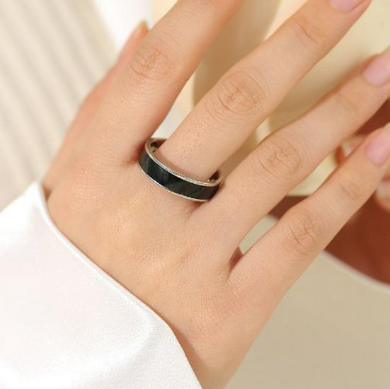 2023 Высококачественное черное керамическое титановое стальное кольцо на палец, модное унисекс, стильное, корейское легкое люксовое, без выцветания