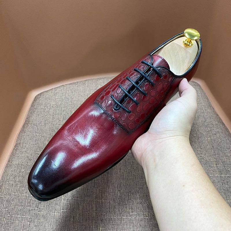 Мода Классика Ручная работа На заказ Деловая обувь Мужская Оксфорды Дерби Натуральная кожа Шнуровка Высокое качество Офис Свадьба Формальная обувь