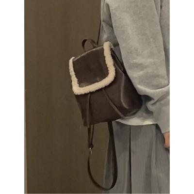 Рюкзаки Ins Style для женщин, новые модные плюшевые кожаные сумки через плечо, винтажные женские рюкзаки, школьные сумки