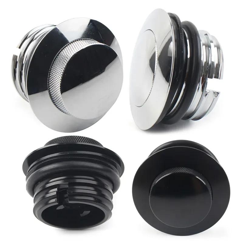 Motorcycle Left+Right Thread Flush Pop Up Gas Cap Vented Fuel Tank Cover For Harley Davidson Road King Softail Dyna
