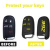Silicone 392 key fob cover with Key chain Compatible with Charger Durango Challenger RAM 5 buttons (yellow)