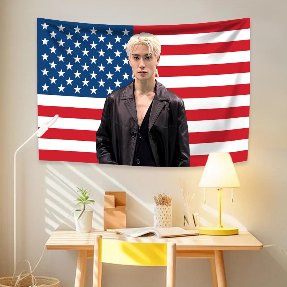 Jaehyuns American Flag Tapestry Kpop Boy Group Member Home Decoration Bedroom Dormitory Background Cloth Concert Decor Fans Gift