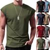 Мужская летняя майка без рукавов свободного кроя однотонная