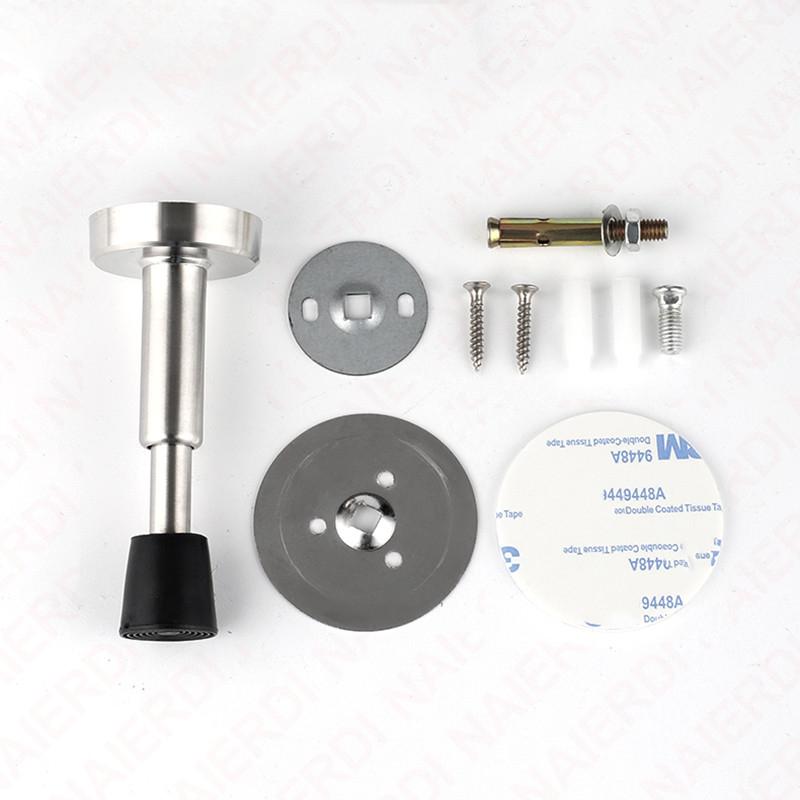 Регулируемый сверхпрочный гидравлический дверной упор из нержавеющей стали с резиновым буфером, настенный