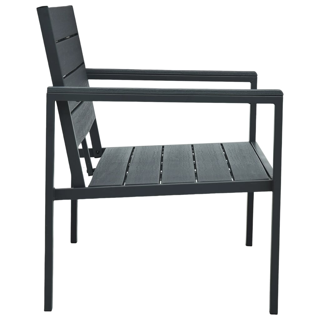 Garden Bench 120 cm HDPE Gray Wood Look