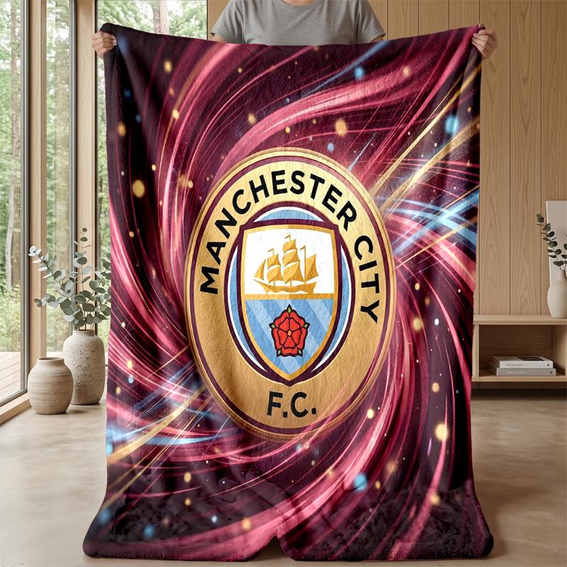 Manchester City Theme blanket Soft Flannel Blanket Plush Throw Blanket Cozy Sofa Bed Blanket for Home Decor