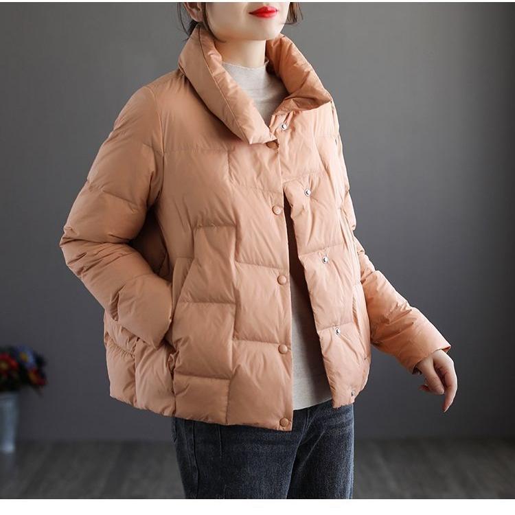 Осенне-зимняя ретро-стойка с воротником, женская пуховая хлопковая парка, женское свободное теплое пальто