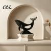 Durable PLA Sculpture Minimalist Hollow Whale Figurine, 3D Printed Matte Animal for Artistic Desktop Decoration Home Office Desk Decor, Modern Statues