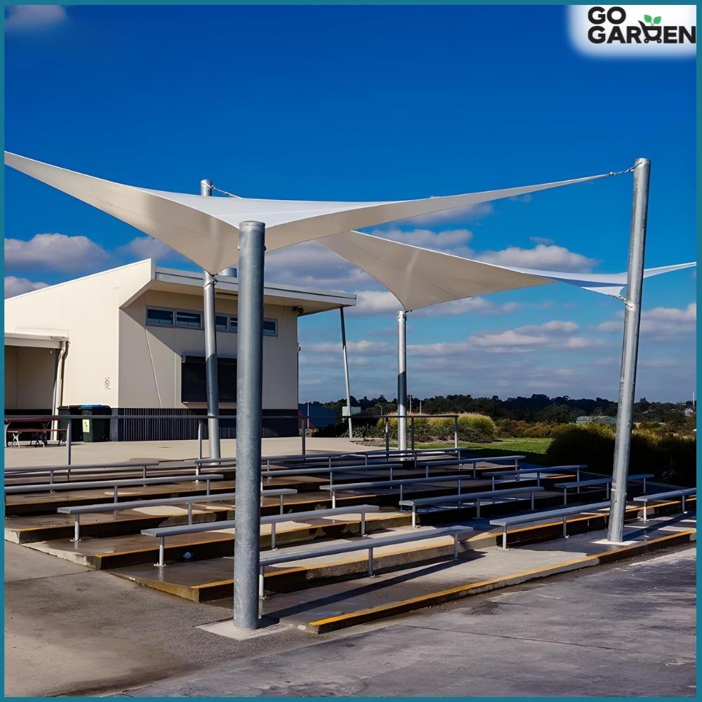 Sunshade sail, white triangle, shade, terrace, 3.6x3.6x3.6 m