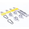 Stainless Steel Triangle Shade Sail Hardware Kit with Spring Hook & Diamond Buckle for Four Corners