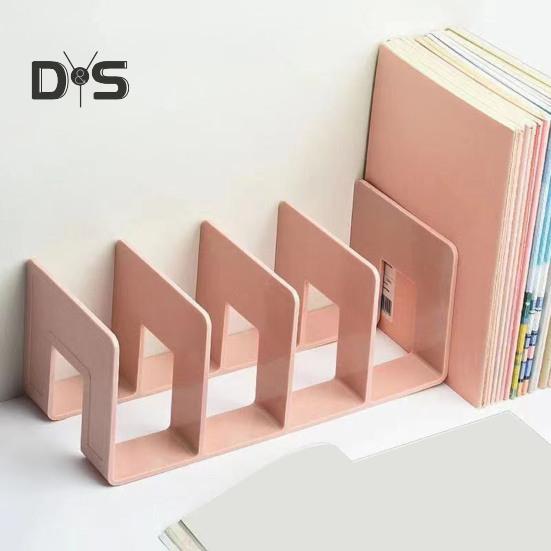 Настольный органайзер Boodend для хранения книг, подставка с 4 вертикальными отделениями, пластиковая полка-сортировщик файлов для книг и журналов