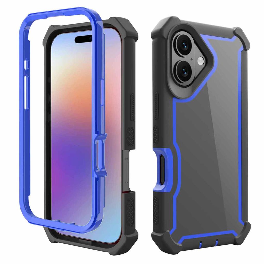 For iPhone 17 Case Clear Detachable 2 in 1 Shockproof TPU+PC Phone Back Cover