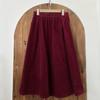 Осень Зима Плотный Вельвет Однотонный Свободный Стройнящий Художественный Повседневный Юбка Клеш Женская