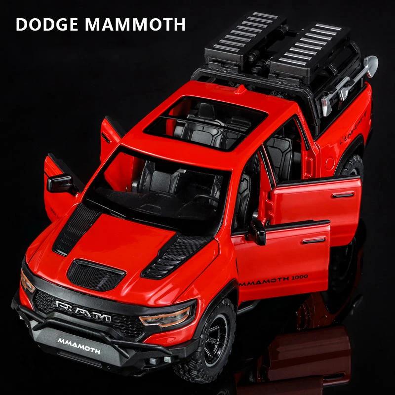 1:32 Dodge RAM 1000 TRX Mammoth Picku, модель автомобиля из сплава, звук и свет, откатная детская игрушка, коллекционные предметы, подарок на день рождения